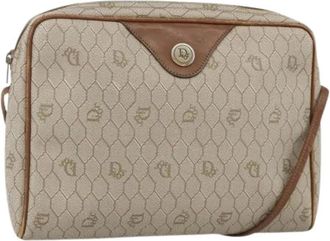 Dior Pre-owned Cross Body Bags, female, Beige, Size: ONE SIZE Pre-owned Honeycomb Canvas Shoulder Bag