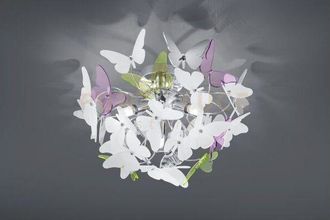 Reality Reality Leuchten - butterfly plafoniera cromata con farfalle incluso kit colorato e bianco d. 45CM 3 luci attacco G9