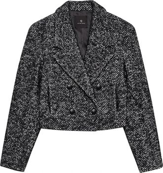 Anine Bing Geruite Vienna Zwart Wit Top - Dames - Blazers - Zwart - XS - Jassen