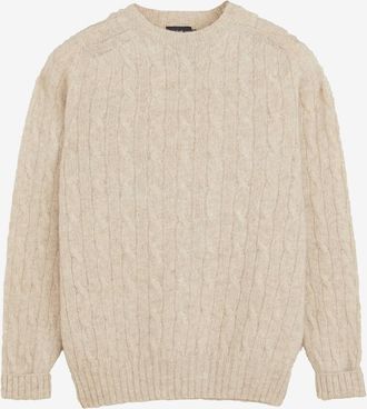 Drake's Rundkragen-Strickpullover Putty Shetland