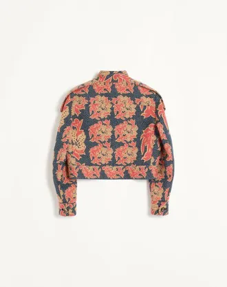 Valentino Caban In Apres LHiver Quilted Floral Jacquard Donna INDACO/MULTICOLOR 36