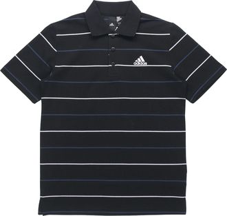 adidas Fi Polo Yarndye Striped Sports Short-sleeved Polo Shirt Mens Black GP1009