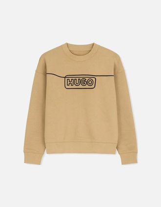 HUGO BOSS Mens Mens Sand Hugo Boss Nalves Crew Sweater - Cream/Brown - Size: 40