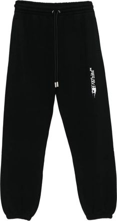 Off-white Pantaloni sportivi con coulisse e stampa logo - Nero