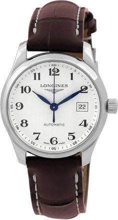 Longines Master Collection Silver Dial Brown Leather Band Stainless Steel Case Automatic Ladies Watch L22574783