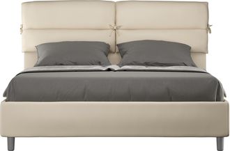 Les Tendances Cama Doble Container 160x190 Con Cojines Capiton&eacute; Acolchados Nandy Color: Beige