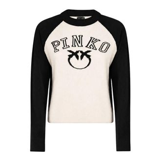 Pinko Amsterdam Maglia Blend - Dames - Ronde hals truien - Zwart - M - Wol - Truien & Vesten