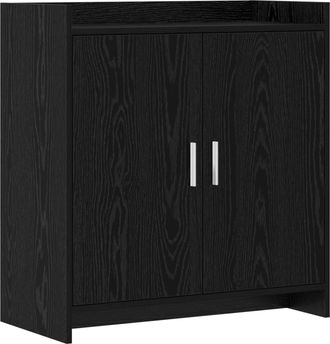 vidaXL Aparador Roble Negro 72 X 36 X 80 Cm Madera De Ingenier&iacute;a Vidaxl