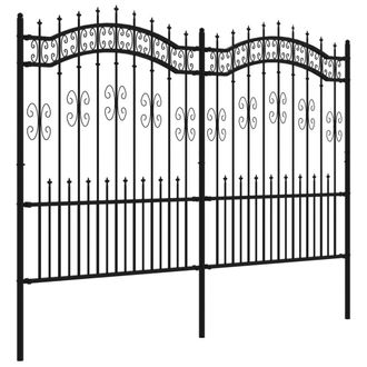 Berkfield Home Stunning Garden Fence with Spear Top Black 190 cm Powder-coated Steel