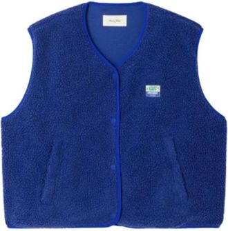 American Vintage Rondhals Mouwloze Vest - Dames - Bodywarmers - Blauw - M/L - Polyester - Jassen