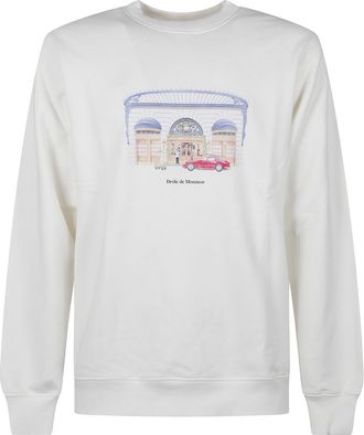Dr&ocirc;le de Monsieur White Printed Sweatshirt