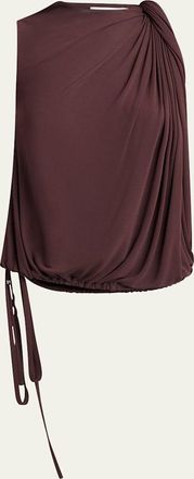 Alexander McQueen Twist Draped Jersey Top