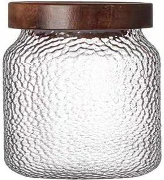 OEM Tarro De Cristal Con Tapa De Madera, Recipientes Para Almacenar Alimentos Con Tapa De Madera Para Alimentos, Granos De Caf&eacute;, Cereales (400 Ml)