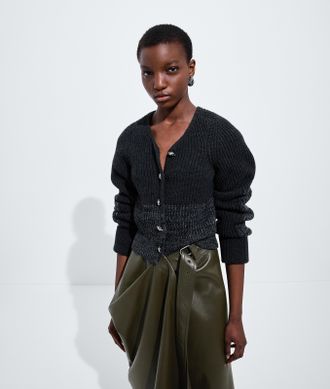 Bottega Veneta Cardigan in lana e cashmere - Grigio - Donna - XS