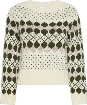 Max Mara Jacquard Ronde Hals Trui - Dames - Ronde hals truien - Veelkleurig - S - Katoen - Truien & Vesten