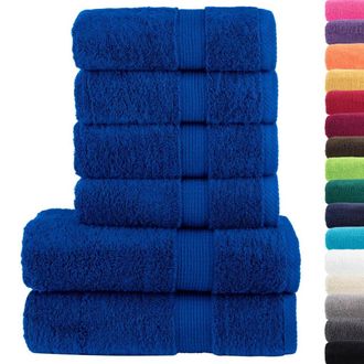 Berkfield Home 6 Piece Premium Towel Set SOLUND Blue 600 gsm