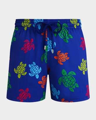 Vilebrequin Men Stretch Multicolor Turtle Swim Trunks