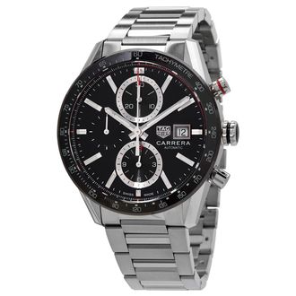 Tag Heuer Pre-owned Tag Heuer Carrera Chronograph Automatic Black Dial Mens Watch CBM2110.BA0651