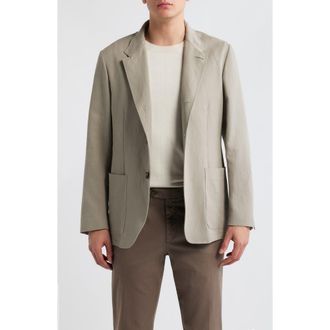 Canali Bruma Trim Fit Linen Jacket in Beige at Nordstrom, Size 43 Us
