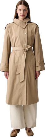 DKNY Geknoopte Trenchcoat - Dames - Trenchcoats - Beige - M - Katoen - Jassen