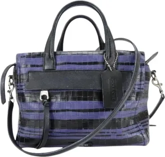 Coach Pre-owned Handbags, female, Purple, Size: ONE SIZE Pre-owned Leather 2way Handbag