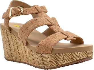 Volatile Womens Crimini Wedge Sandal In Cork