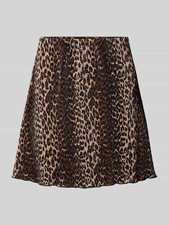 Pieces Ausgestellter Mini-Rock in Cr&ecirc;pe-Verarbeitung Modell FLORA in Sand, Gr&ouml;&szlig;e XS