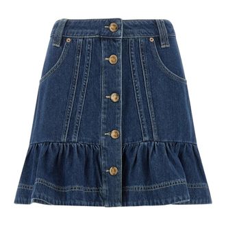 Farm Rio Farm Rio, Rokken, Dames, Blauw, W26, Katoen, Minirok met ruches