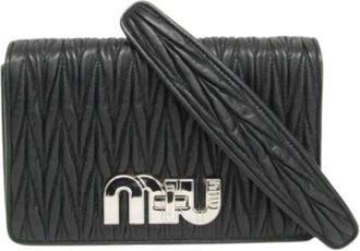 Miu Miu Pre-owned Clutches, female, Black, Size: ONE SIZE Pre-owned Leather Shoulder Bag