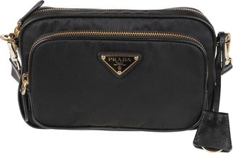 Prada Re-Nylon Crossbody Tas - Dames - Schoudertassen - Zwart - ONE Size - Nylon - Tassen