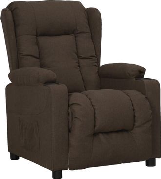 vidaXL Sill&oacute;n Elevable Tela Marr&oacute;n Oscuro Vidaxl