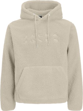 Jack & Jones Kapuzensweatshirt JACK & JONES JCOFLARE TEDDY SWEAT HOOD, Herren, Gr. M, oatmeal print:jj, angeraute Sweatware, Obermaterial: 100% Polyester, bedruckt