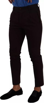 Dolce & Gabbana Bordeaux Cotton Stretch Skinny Mens Trouser (Pre-Owned)