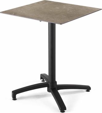 Oviala Mesa de jardín de 60x60 cm laminada en concreto márTaupe beige