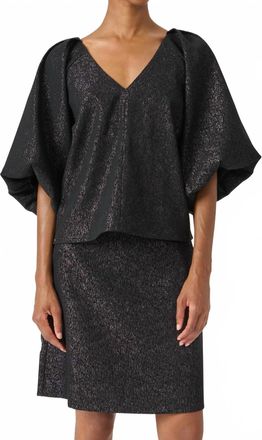 Soaked In Luxury Cahlina V-Neck Balloon Sleeves Blouse In Grey