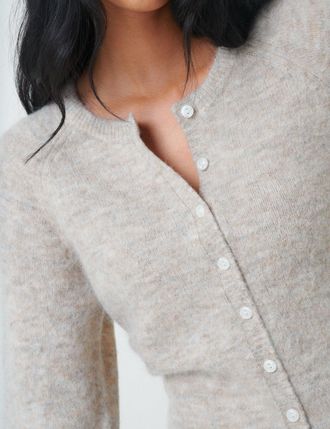 Nobody's Child Beige Barrel Sleeve Cardigan