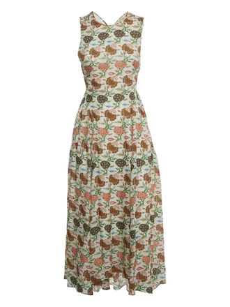 Tory Burch floral-print maxi dress - White