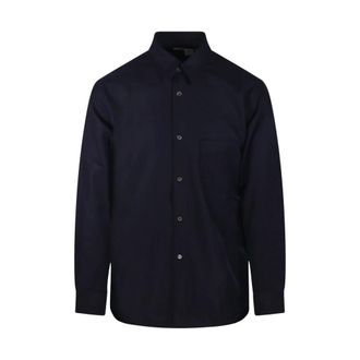 Comme Des Gar&ccedil;ons Wool Nylon Flanellen Overhemd - Heren - Overhemden - Blauw - Maat: L Flanel