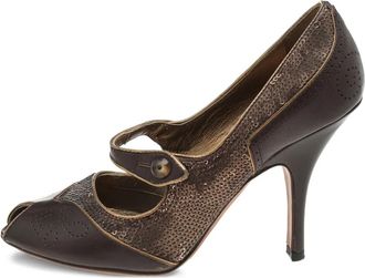 Prada 105mm Mary Jane leather pumps - Brown