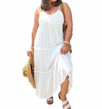 Iris Crochet Maxi Dress In White