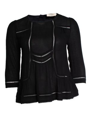 BA&SH Ba & sh, open woven top in black