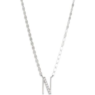 Lana Jewelry 14K Gold Diamond Initial Pendant Necklace in Silver N at Nordstrom Rack, Size 18