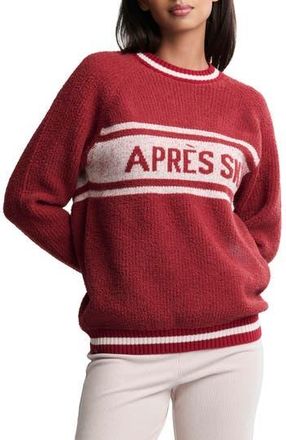 Barefoot Dreams CozyChic Apr&eacute;s Ski Sweater in Crimson-Cream at Nordstrom Rack, Size 1