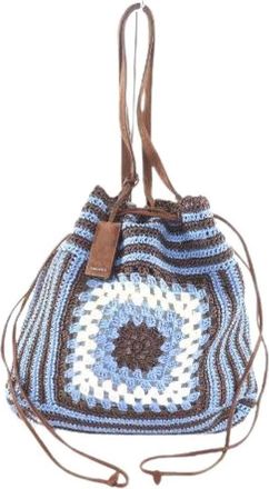 Miu Miu Pre-owned Bucket Bags, female, Blue, Size: ONE SIZE Pre-owned Raffia Tote Bag
