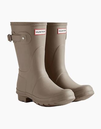 Hunter Womens Hunter Original Short Rubber Womens Kettle Wellington Boots - Brown - Size: 3