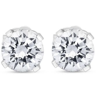 Pompeii3 Platinum 2Ct TW Round Cut Diamond Studs Lab Grown