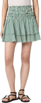 AllSaints Kali Stripe Miniskirt in Apple Green/white at Nordstrom, Size 12