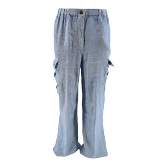 Kiltie Wide Trousers, female, Blue, Size: S Kiltie Trousers