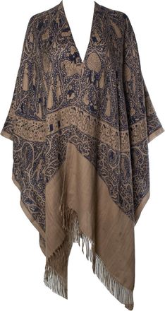 Herm&egrave;s Pre-owned Womens Lalbhai dalpatbhai cashmere poncho - Brown - One Size