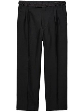 Prada pleated wide-leg trousers - Black